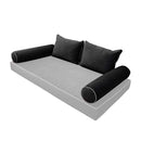 STYLE V4 Twin Velvet Contrast Pipe Indoor Daybed Bolster Pillow |COVER ONLY|AD350