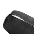 STYLE V4 Twin Velvet Contrast Pipe Indoor Daybed Bolster Pillow |COVER ONLY|AD350