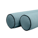 STYLE V4 Twin Velvet Contrast Pipe Indoor Daybed Bolster Pillow |COVER ONLY|AD355