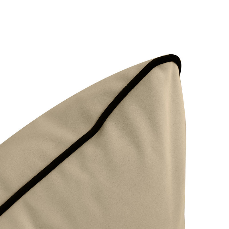STYLE V4 Twin Velvet Contrast Pipe Indoor Daybed Bolster Pillow |COVER ONLY|AD304