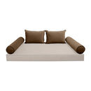 STYLE V4 Twin Velvet Contrast Pipe Indoor Daybed Bolster Pillow |COVER ONLY|AD308