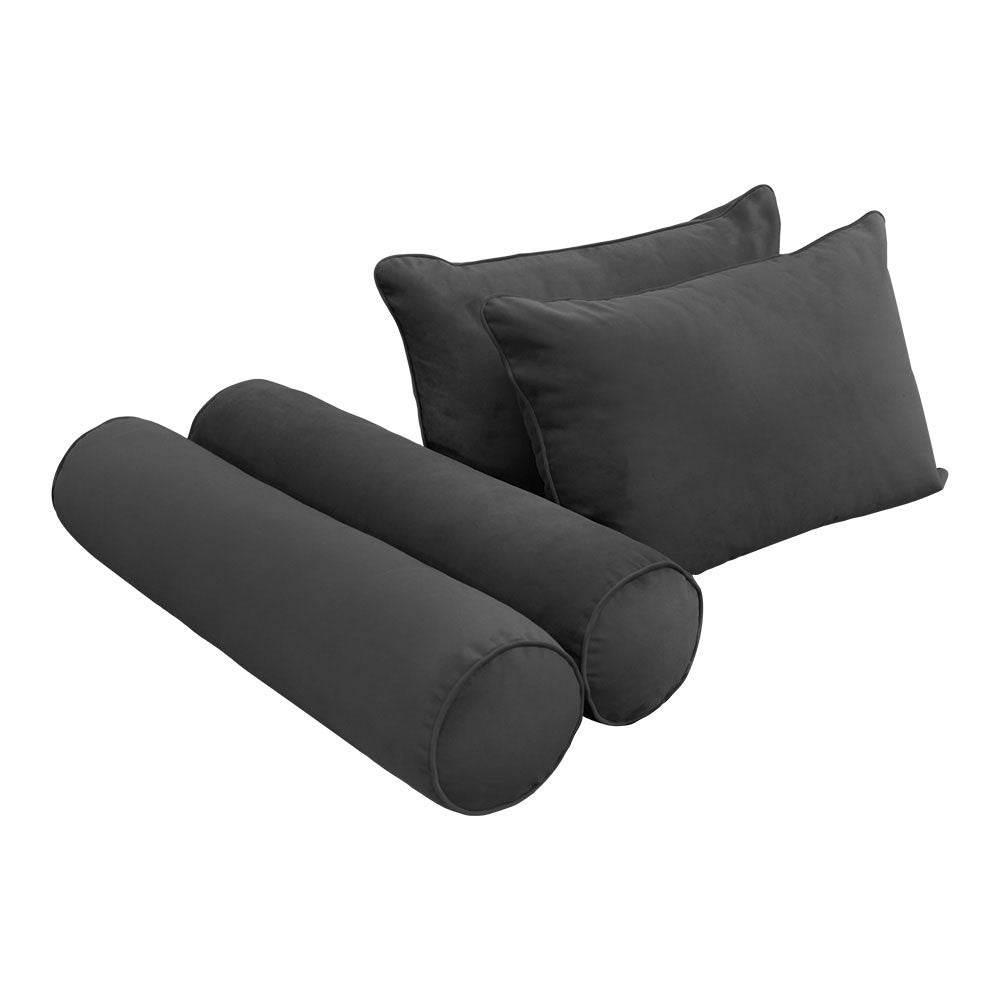STYLE V4 Twin Velvet Pipe Trim Indoor Daybed Cushion Bolster |COVER ONLY| AD350