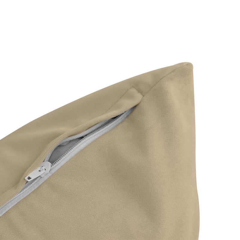STYLE V4 Twin Velvet Knife Edge Indoor Daybed Bolster Pillow |COVER ONLY| AD304