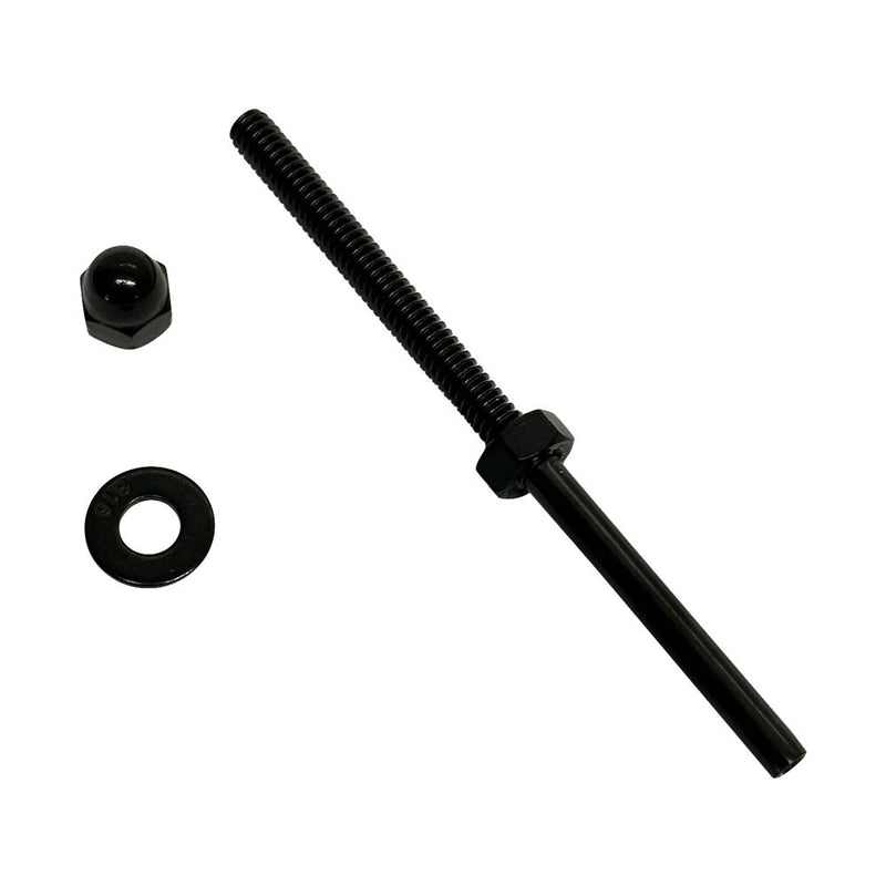 T316 Black Oxide SS Stud End Fitting Cable Railing Tensioner 1/8" Cable