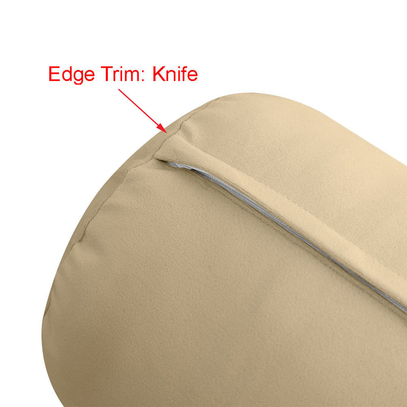STYLE V5 Full Velvet Knife Edge Indoor Daybed Bolster Pillow |COVER ONLY| AD304