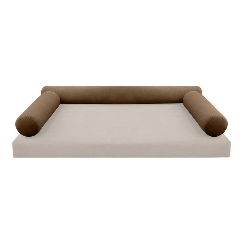 STYLE V6 Twin Velvet Knife Edge Indoor Daybed Bolster Pillow |COVER ONLY| AD308