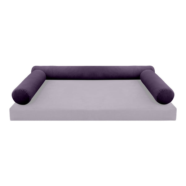 STYLE V6 Twin Velvet Knife Edge Indoor Daybed Bolster Pillow |COVER ONLY| AD339