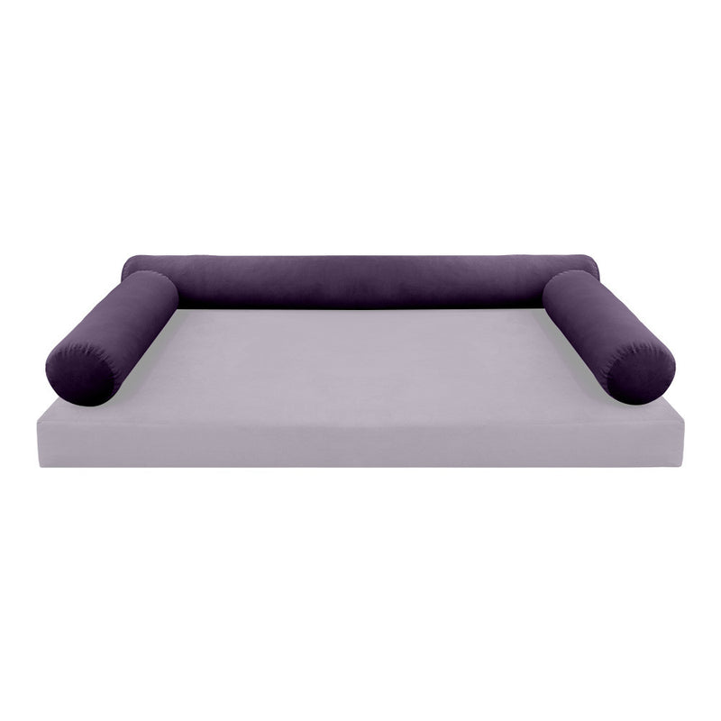 STYLE V6 Twin Velvet Knife Edge Indoor Daybed Bolster Pillow |COVER ONLY| AD339