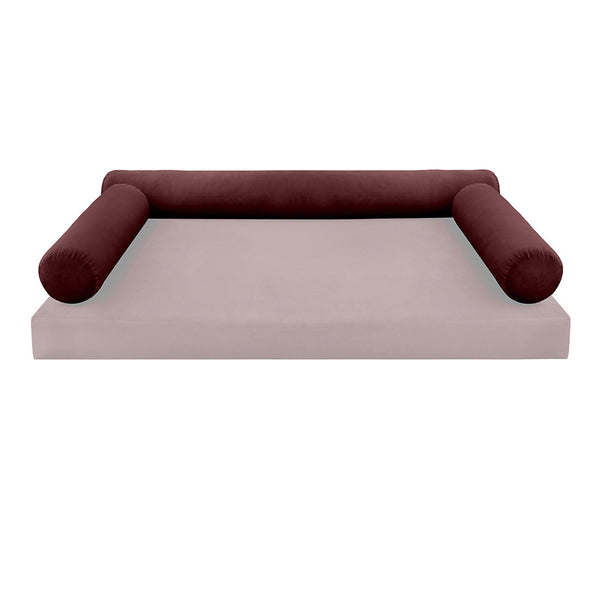 STYLE V6 Twin Velvet Knife Edge Indoor Daybed Bolster Pillow |COVER ONLY| AD368