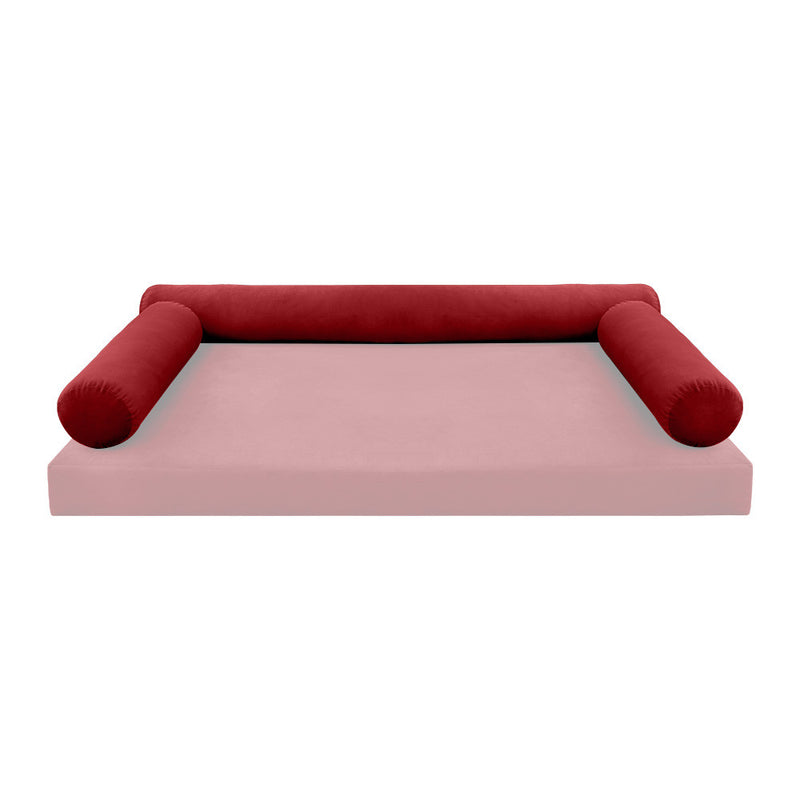 STYLE V6 Twin Velvet Knife Edge Indoor Daybed Bolster Pillow |COVER ONLY| AD369
