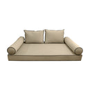 Style V1 Twin-XL Contrast Pipe Velvet Indoor Daybed Mattress Pillow Complete Set AD304