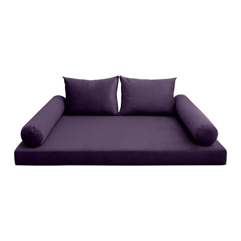 Style V1 Twin Knife Edge Velvet Indoor Daybed Mattress Pillow Complete Set AD339