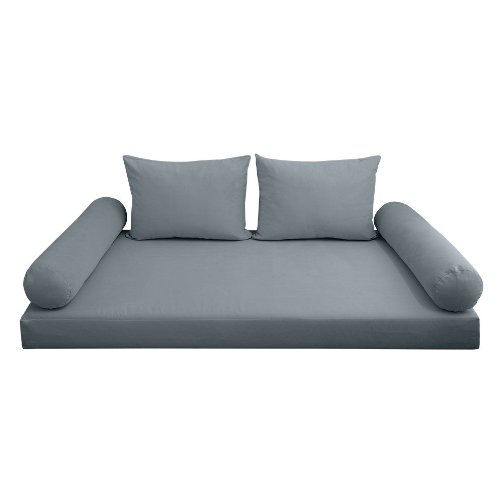 Style V1 Twin-XL Knife Edge Velvet Indoor Daybed Mattress Pillow Complete Set AD347