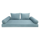 Style V1 Twin-XL Knife Edge Velvet Indoor Daybed Mattress Pillow Complete Set AD355