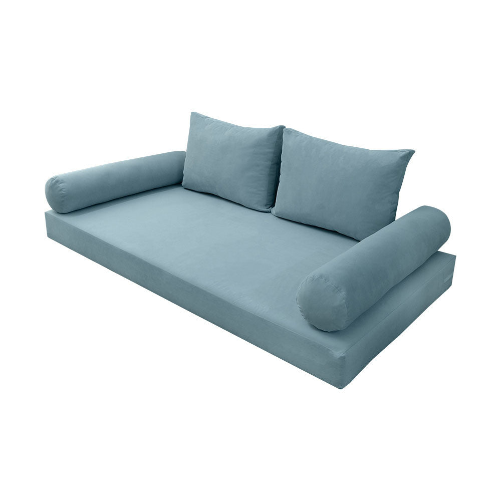 Style V1 Twin Knife Edge Velvet Indoor Daybed Mattress Pillow Complete Set AD355