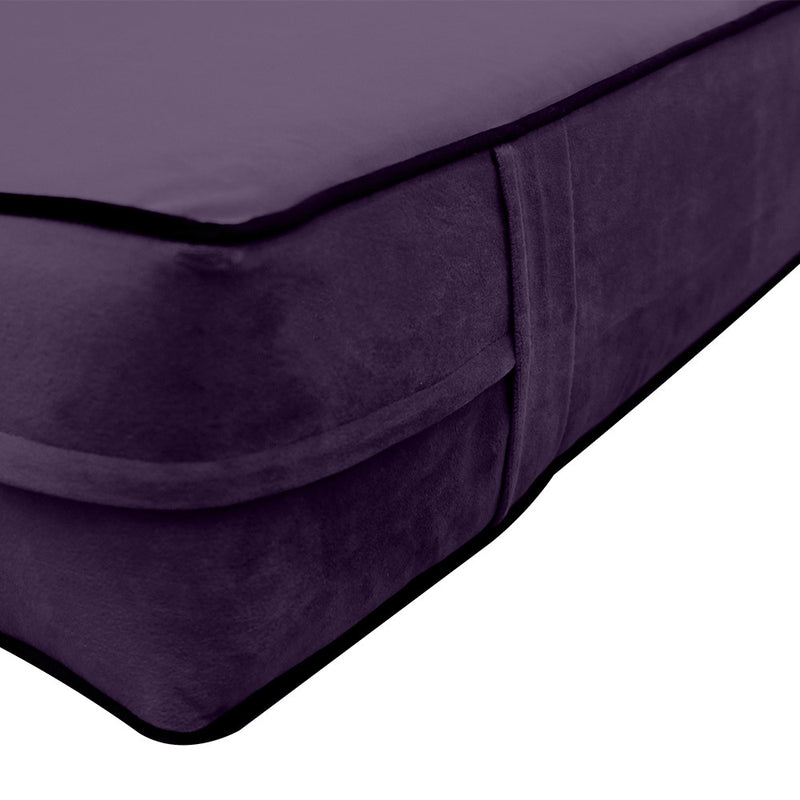 STYLE V1 Full Velvet Contrast Pipe Indoor Daybed Mattress Pillow |COVER ONLY| AD339