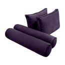 Style V1 Twin Contrast Pipe Velvet Indoor Daybed Mattress Pillow Complete Set AD339