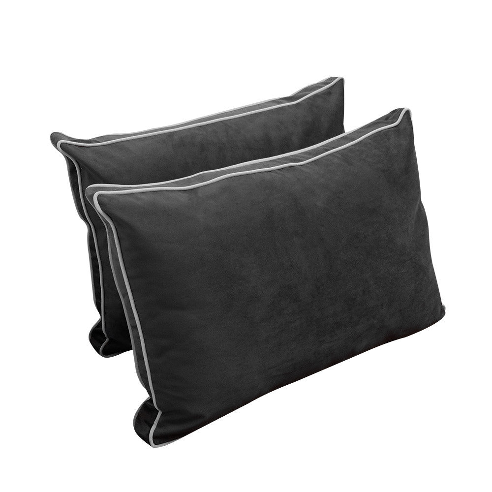 STYLE V1 Full Velvet Contrast Pipe Indoor Daybed Mattress Pillow |COVER ONLY| AD350