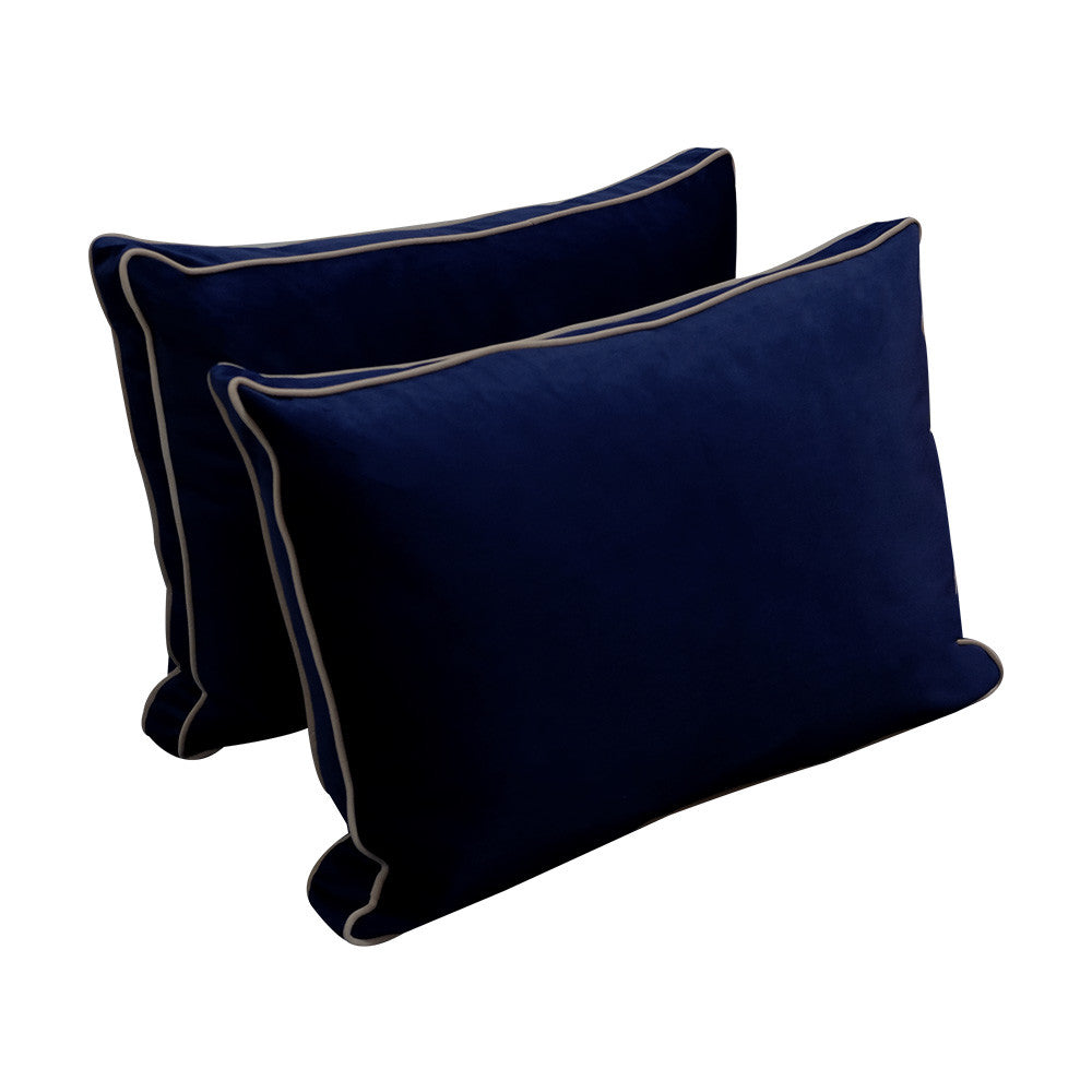 STYLE V1 Full Velvet Contrast Pipe Indoor Daybed Mattress Pillow |COVER ONLY| AD373
