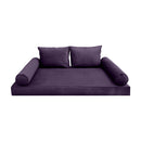 Style V1 Twin-XL Pipe Trim Velvet Indoor Daybed Mattress Pillow Complete Set AD339