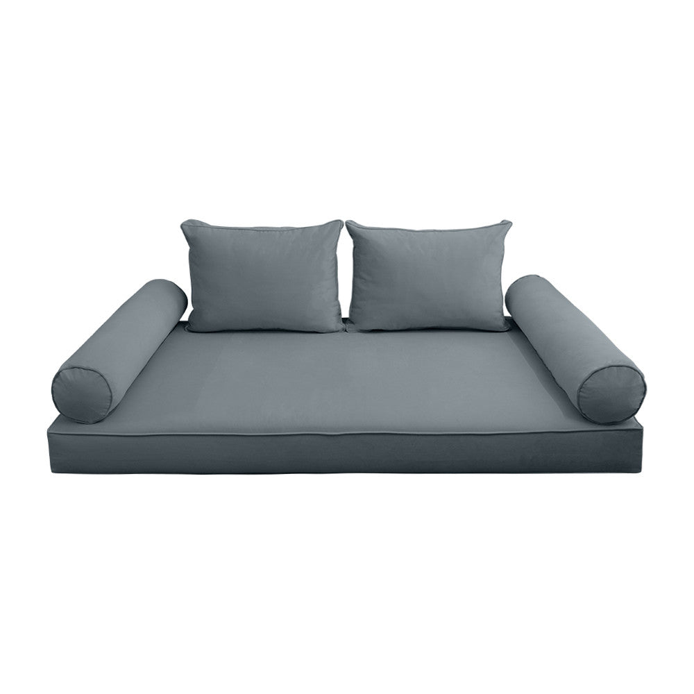 Style V1 Full Pipe Trim Velvet Indoor Daybed Mattress Pillow Complete Set AD347