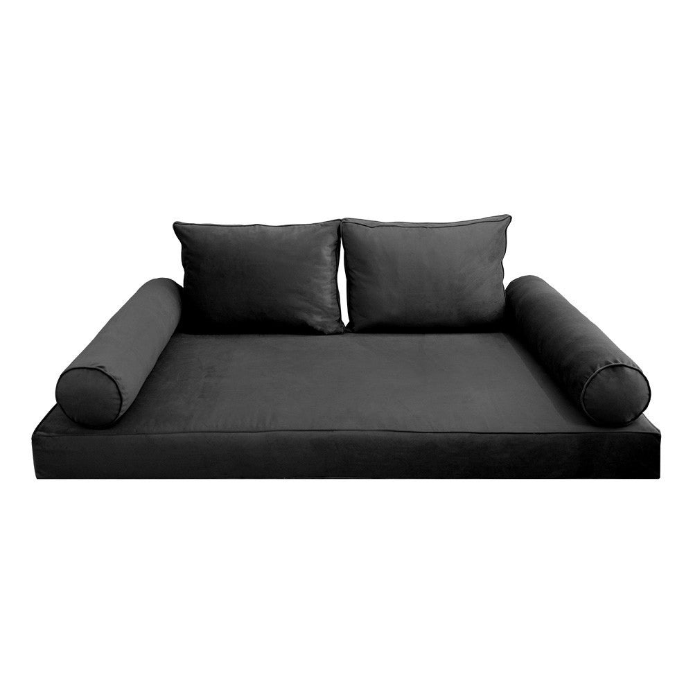 STYLE V1 TwinXL Velvet Pipe Trim Indoor Daybed Mattress Pillow |COVER ONLY|AD350
