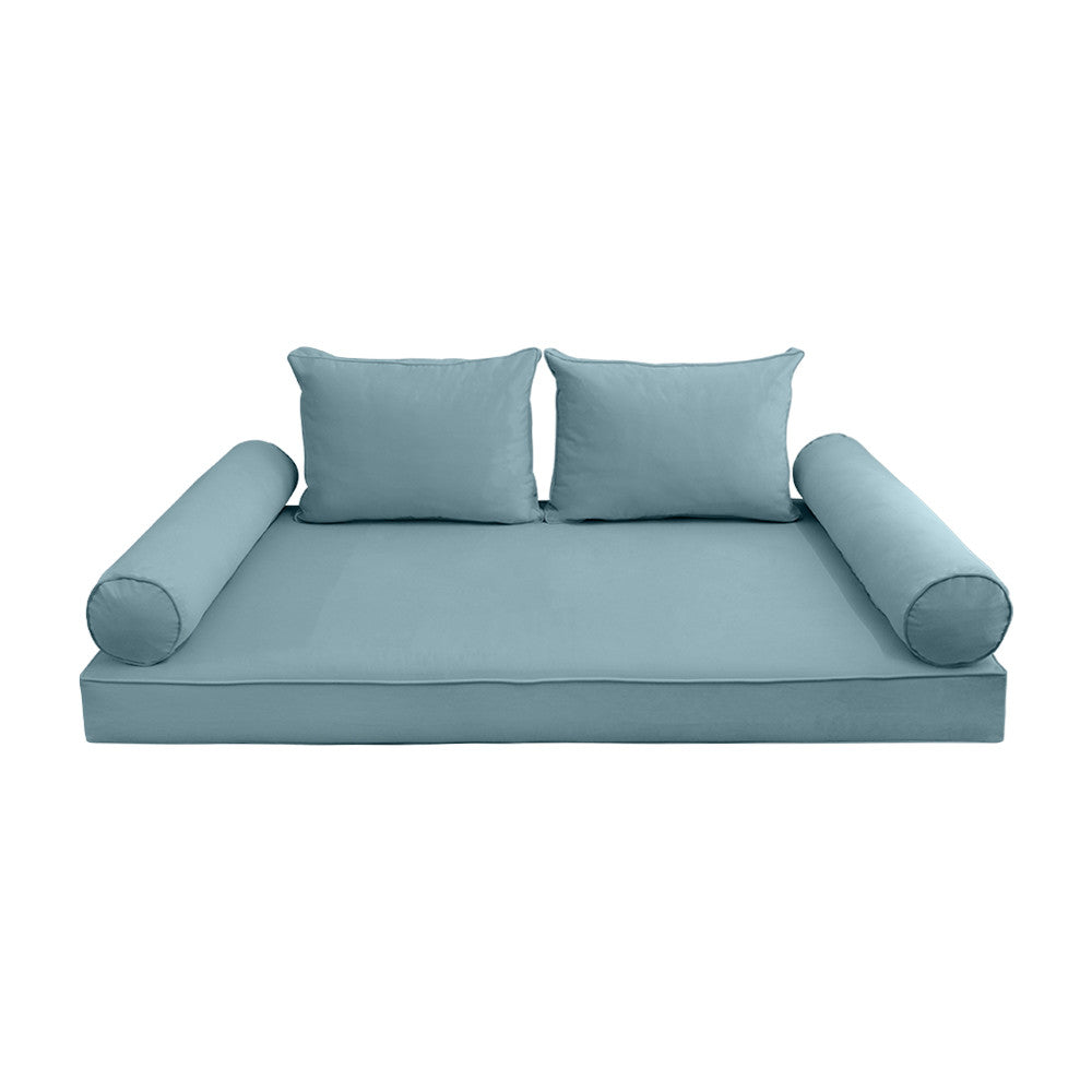 Style V1 Twin-XL Pipe Trim Velvet Indoor Daybed Mattress Pillow Complete Set AD355