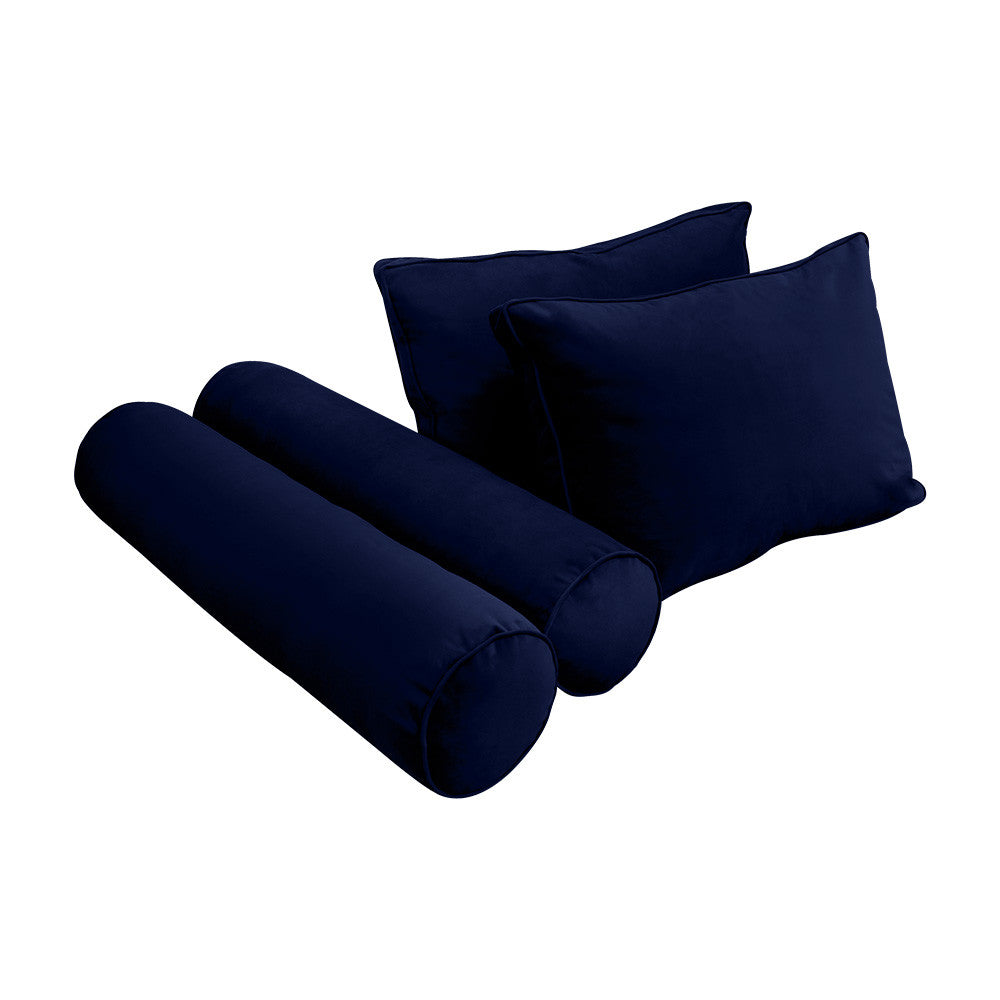 STYLE V1 Full Velvet Pipe Trim Indoor Daybed Mattress Pillow |COVER ONLY| AD373