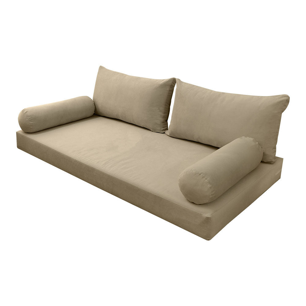 Style V2 Twin-XL Knife Edge Velvet Indoor Daybed Mattress Pillow Complete Set AD304