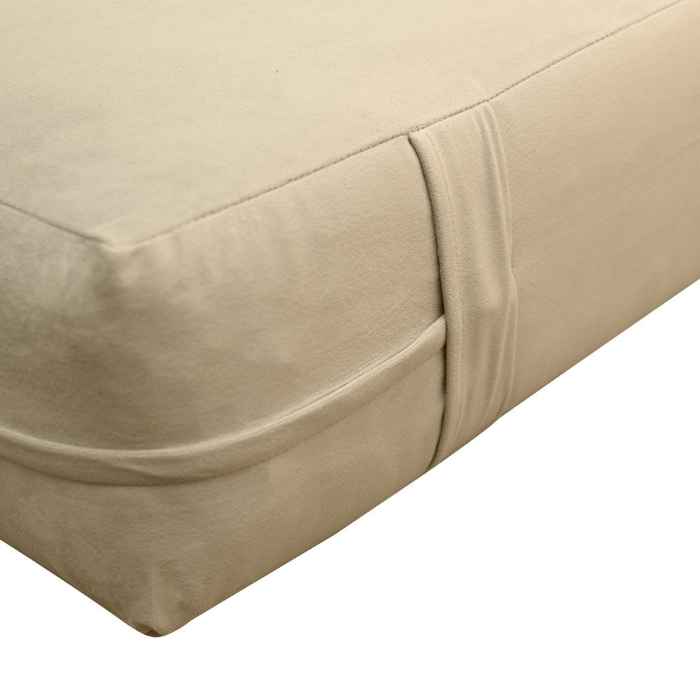 Style V2 Twin-XL Knife Edge Velvet Indoor Daybed Mattress Pillow Complete Set AD304