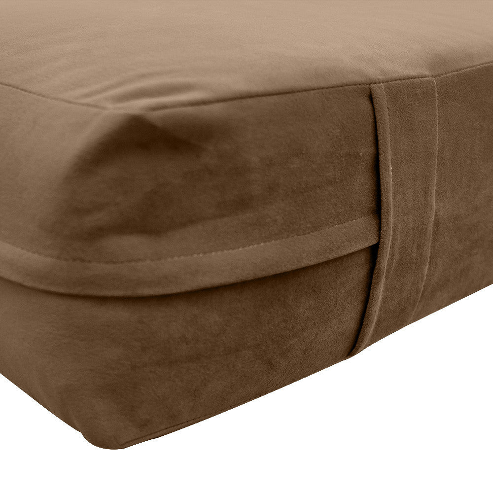 Style V2 Twin-XL Knife Edge Velvet Indoor Daybed Mattress Pillow Complete Set AD308