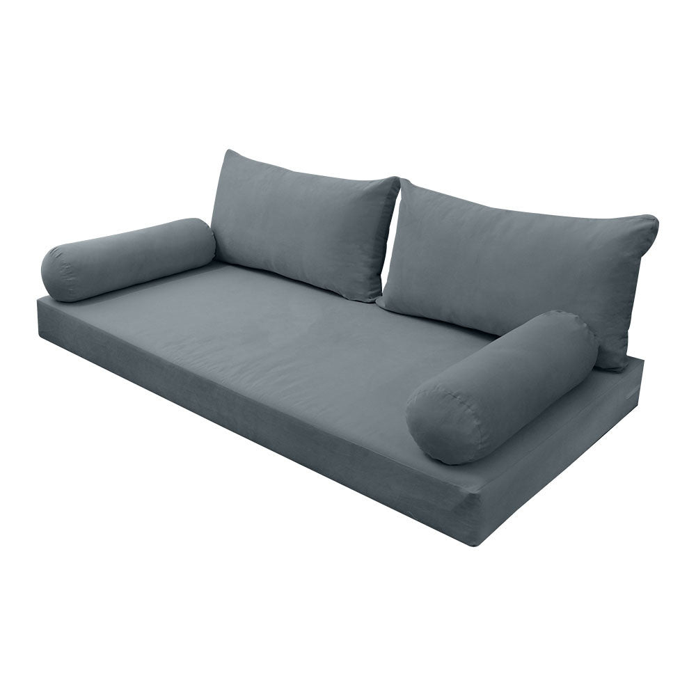 Style V2 Twin-XL Knife Edge Velvet Indoor Daybed Mattress Pillow Complete Set AD347