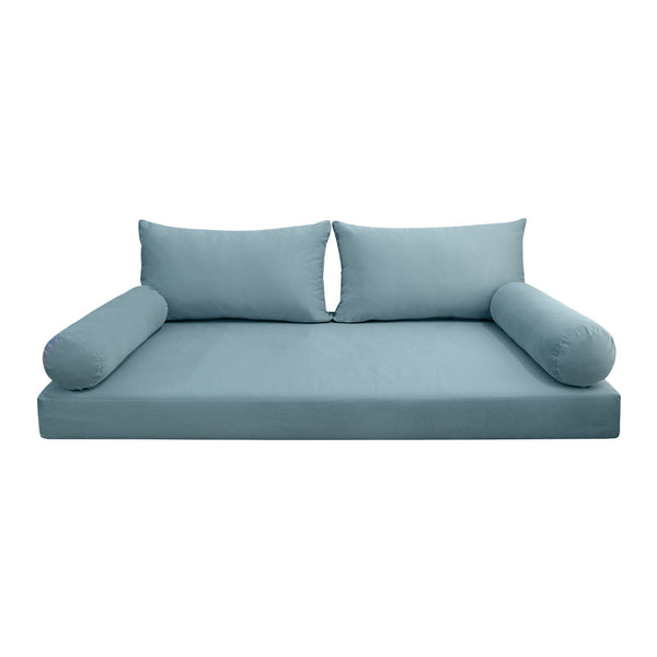 Style V2 Full Knife Edge Velvet Indoor Daybed Mattress Pillow Complete Set AD355