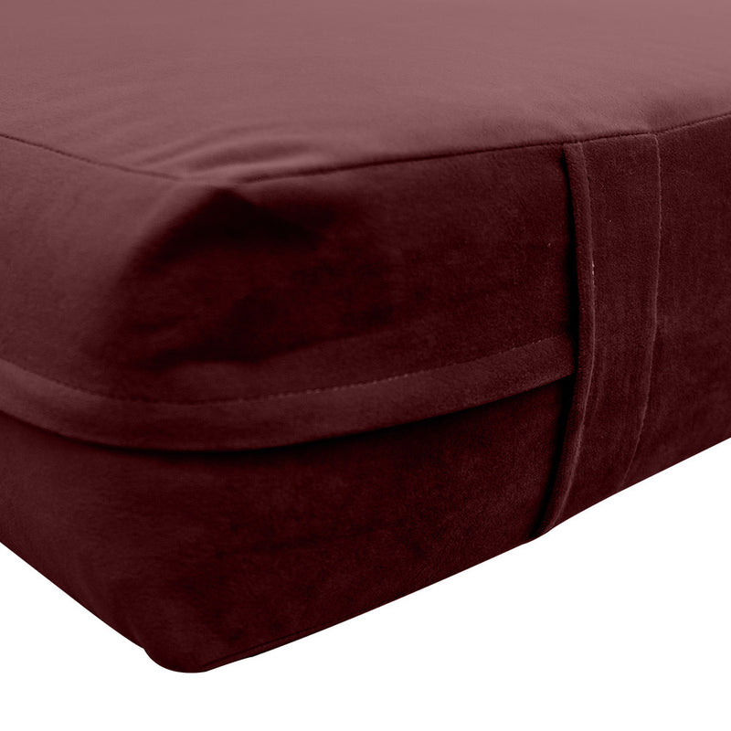 Style V2 Twin-XL Knife Edge Velvet Indoor Daybed Mattress Pillow Complete Set AD368