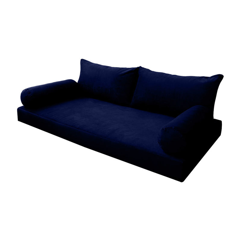 STYLE V2 Twin-XL Velvet Knife Edge Indoor Daybed Mattress Pillow |COVER ONLY| AD373