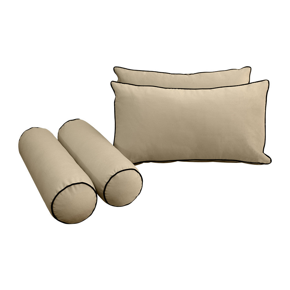 Style V2 TwinXL Contrast Pipe Velvet Indoor Daybed Mattress Pillow Complete Set AD304