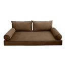 Style V2 Twin Contrast Pipe Velvet Indoor Daybed Mattress Pillow Complete Set AD308