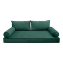 Style V2 Twin Contrast Pipe Velvet Indoor Daybed Mattress Pillow Complete Set AD317