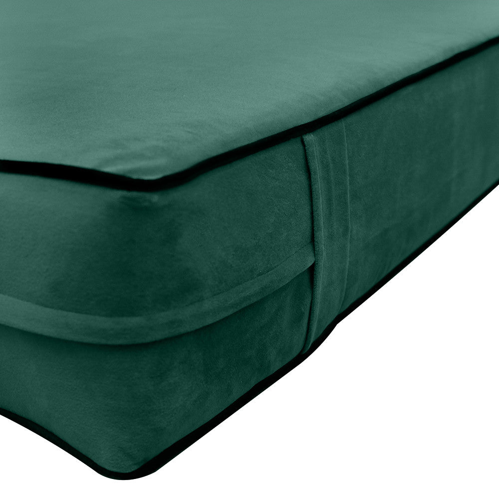Style V2 Twin Contrast Pipe Velvet Indoor Daybed Mattress Pillow Complete Set AD317