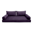 Style V2 Twin Contrast Pipe Velvet Indoor Daybed Mattress Pillow Complete Set AD339