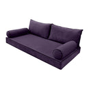 Style V2 Full Contrast Pipe Velvet Indoor Daybed Mattress Pillow Complete Set AD339