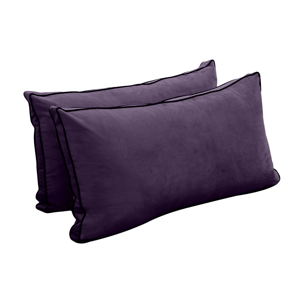 Style V2 Twin Contrast Pipe Velvet Indoor Daybed Mattress Pillow Complete Set AD339