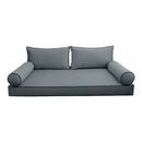 Style V2 Twin Contrast Pipe Velvet Indoor Daybed Mattress Pillow Complete Set AD347