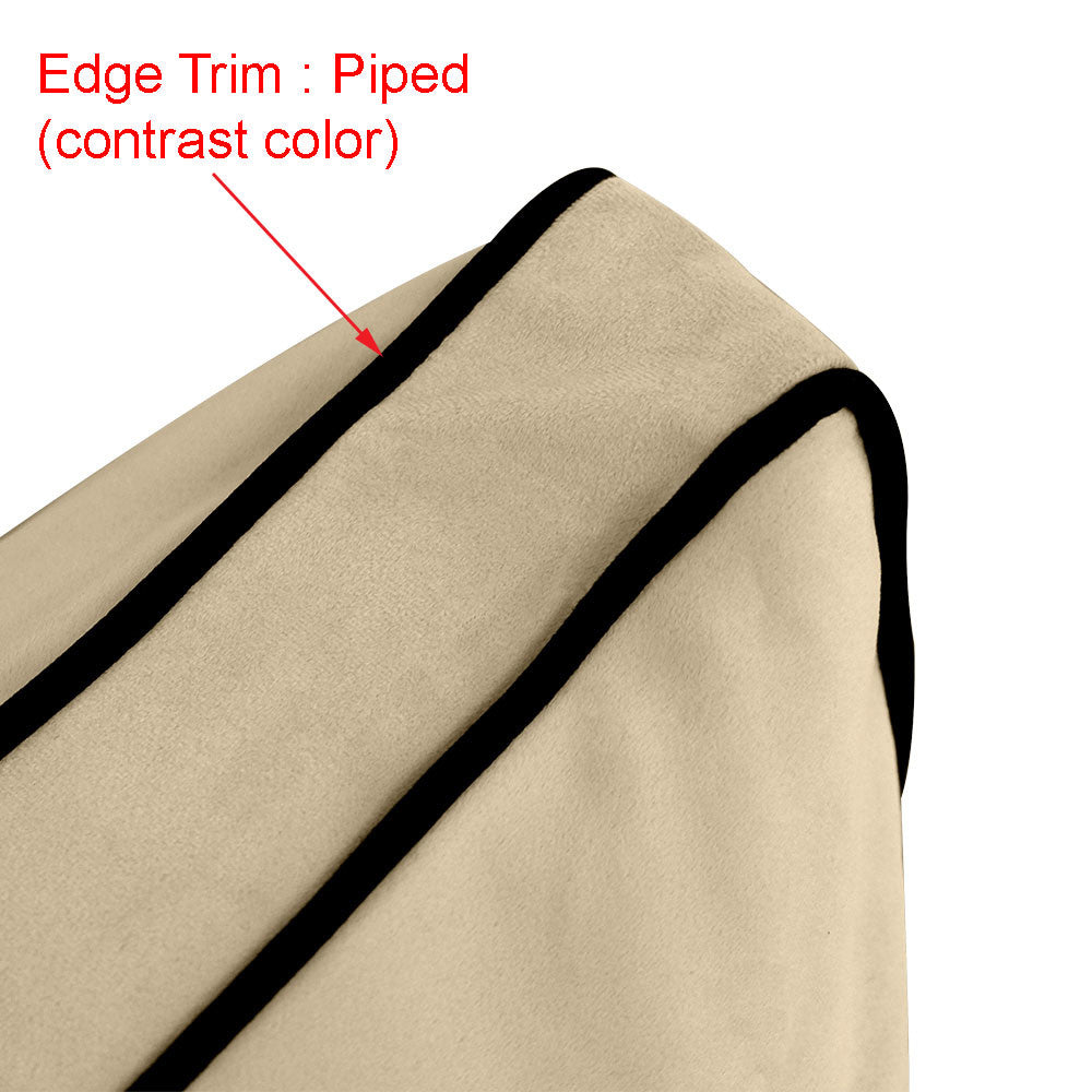 Style V2 Twin Contrast Pipe Velvet Indoor Daybed Mattress Pillow Complete Set AD347