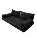 Style V2 Twin Contrast Pipe Velvet Indoor Daybed Mattress Pillow Complete Set AD350