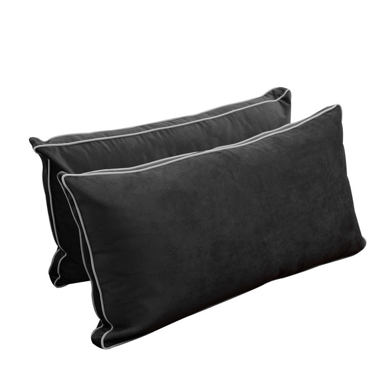 STYLE V2 Twin-XL Velvet Contrast Pipe Indoor Daybed Mattress Pillow |COVER ONLY| AD350