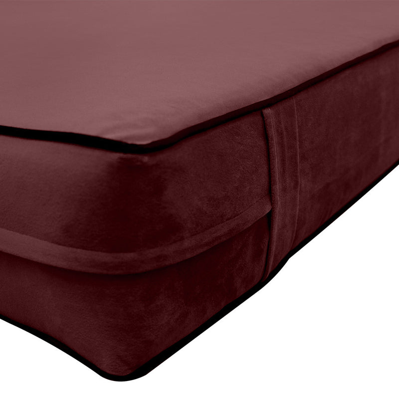 STYLE V2 Twin-XL Velvet Contrast Pipe Indoor Daybed Mattress Pillow |COVER ONLY| AD368