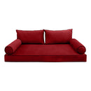 Style V2 Twin Contrast Pipe Velvet Indoor Daybed Mattress Pillow Complete Set AD369