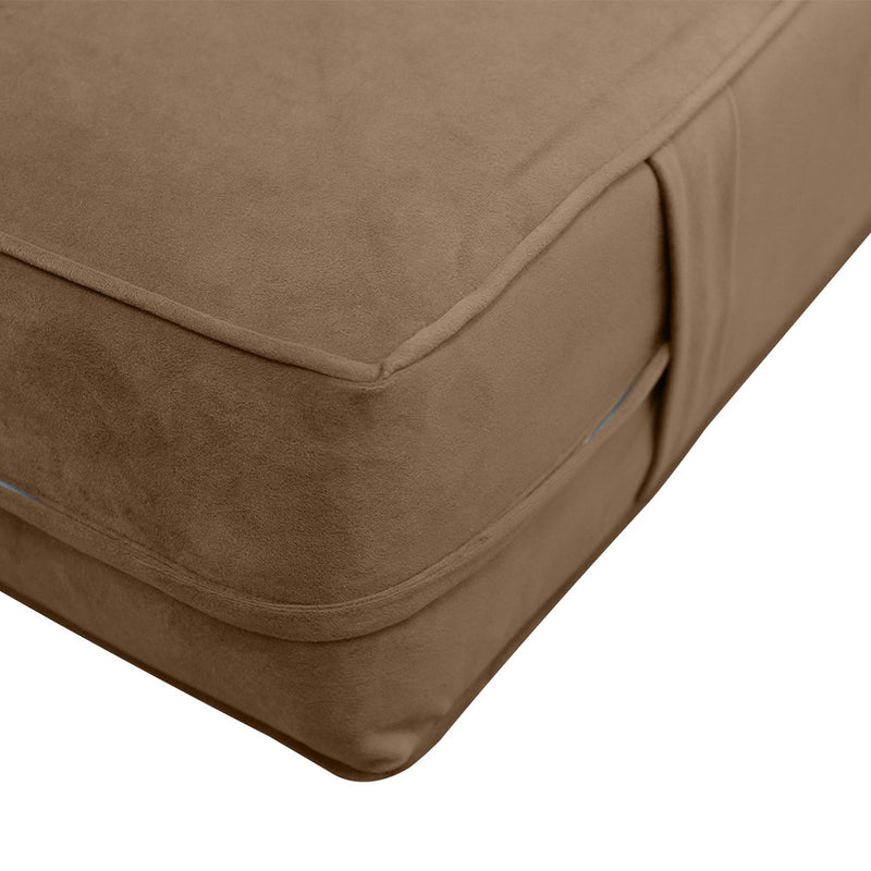 Style V2 Twin-XL Pipe Trim Velvet Indoor Daybed Mattress Pillow Complete Set AD308