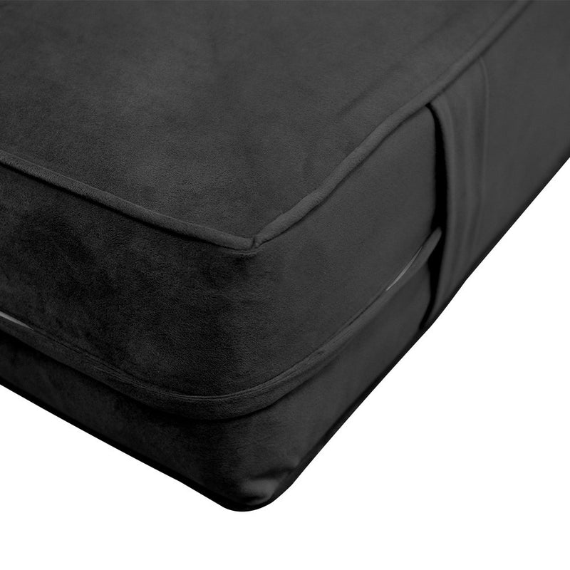 Style V2 Twin-XL Pipe Trim Velvet Indoor Daybed Mattress Pillow Complete Set AD350